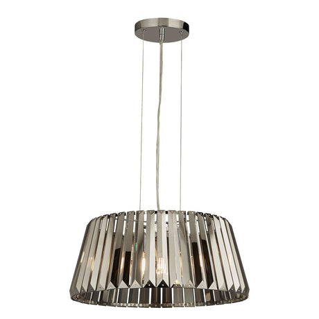 Searchlight - 2895-5SM - Searchlight Tiara 5Lt Pendant to Semi-Flush- Chrome Metal & Smoked Glass Search Light Part Number 2895-5SM