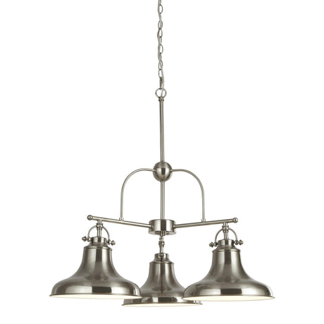 Searchlight - 3183-3SS - Searchlight Dallas 3Lt Pendant - Satin Silver Search Light Part Number 3183-3SS