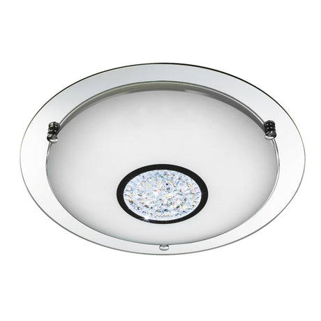 Searchlight - 3883-31 - Searchlight Portland LED Bathroom Flush - Chrome, Glass & Ice, IP44 Search Light Part Number 3883-31