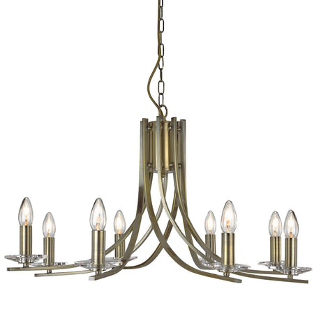 Searchlight - 4168-8AB - Searchlight Ascona 8Lt Pendant - Antique Brass Metal & Glass Search Light Part Number 4168-8AB