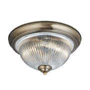 Searchlight - 4370 - Searchlight American Diner Flush -Antique Brass & Clear Glass Search Light Part Number 4370