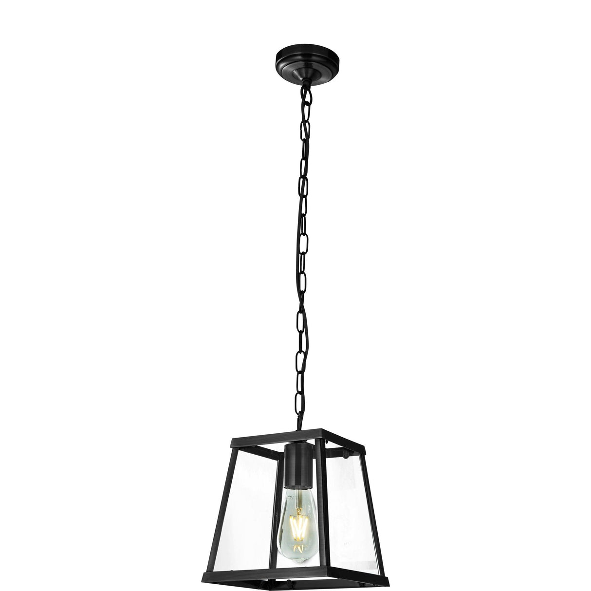 Searchlight - 4614BK - Searchlight Voyager Pendant - Black Metal & Glass Search Light Part Number 4614BK