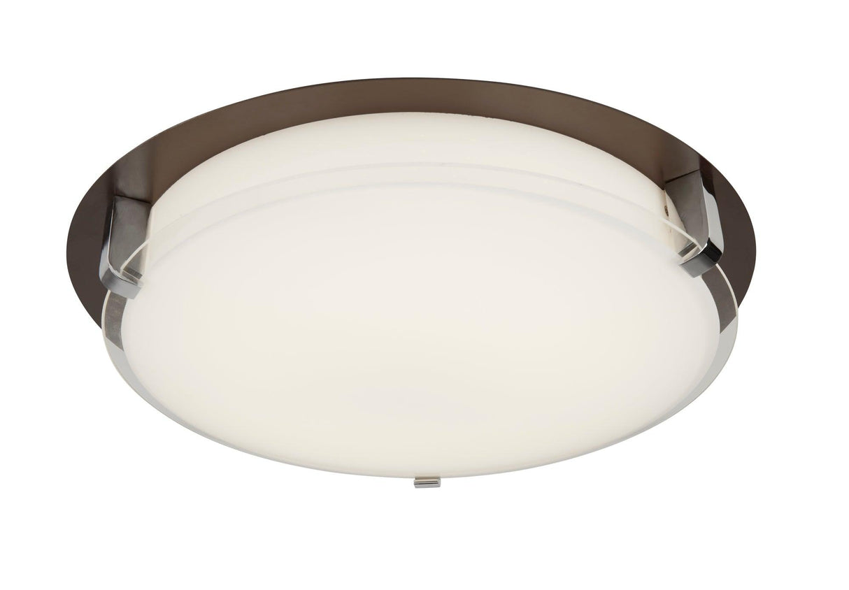 Searchlight - 4911-30BR - Searchlight Edinburgh LED Flush - Brown Metal & Opal Glass Search Light Part Number 4911-30BR