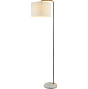 Searchlight - 5024GO - Searchlight Gallow Floor Lamp-Antique Gold Metal, Marble & White Fabric Search Light Part Number 5024GO