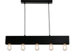 Searchlight - 51607-5BK - Searchlight Piano 5Lt Diner Bar Pendant - Matt Black Metal Search Light Part Number 51607-5BK