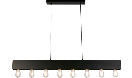 Searchlight - 51607-8BK - Searchlight Piano 8Lt Diner Bar Pendant - Matt Black Metal Search Light Part Number 51607-8BK