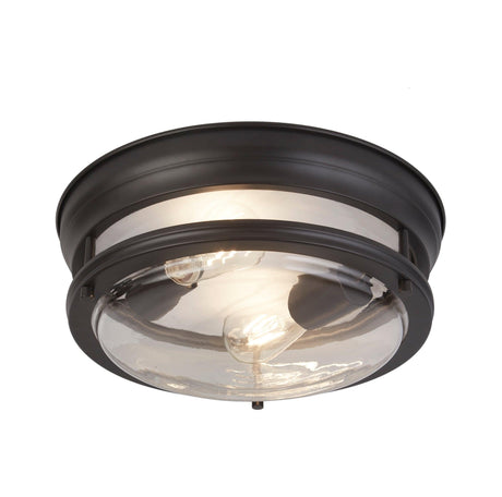 Searchlight - 5182BK - Searchlight Glasgow 2Lt Flush - Black Metal & Clear Glass Search Light Part Number 5182BK