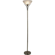 Searchlight - 5222AB - Searchlight Linea Floor Lamp - Antique Brass Metal & Acid Glass Search Light Part Number 5222AB