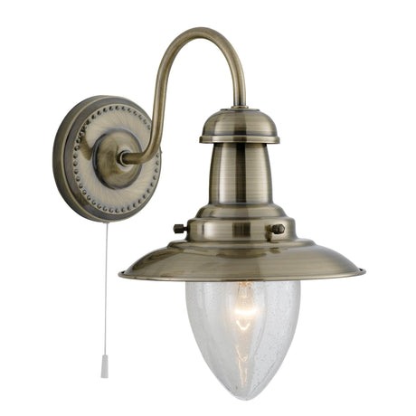 Searchlight - 5331-1AB - Searchlight Fisherman II Wall Light - Antique Brass & Clear Seeded Glass Search Light Part Number 5331-1AB