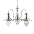 Searchlight - 5333-3SS - Searchlight Fisherman II 3Lt Pendant - Satin Silver & Clear Seeded Glass Search Light Part Number 5333-3SS