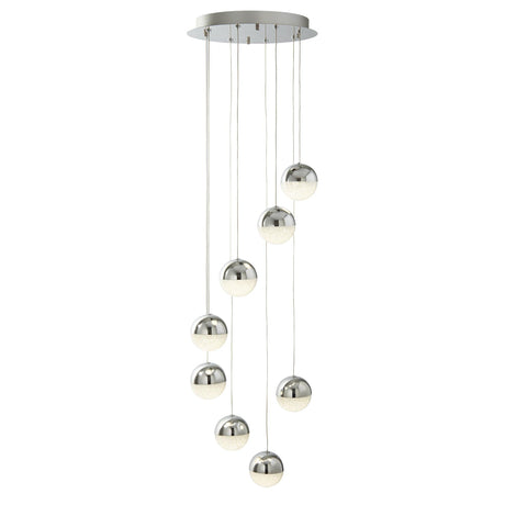 Searchlight - 5848-8CC - Searchlight Marbles 8Lt Multi-Drop Pendant - Chrome, Crushed Ice Shade Search Light Part Number 5848-8CC