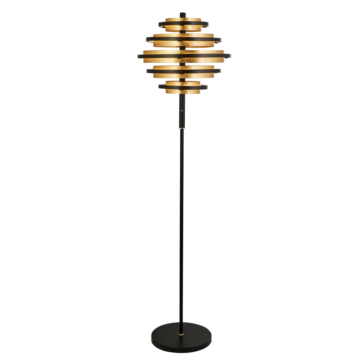 Searchlight - 6359BG - Searchlight Hive 5Lt Floor Lamp - Black Metal & Gold Leaf Search Light Part Number 6359BG