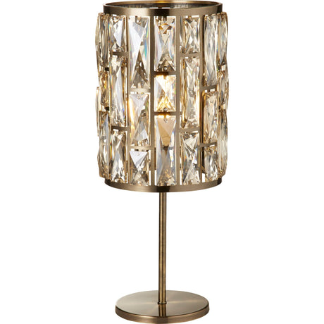 Searchlight - 6584AB - Searchlight Bijou Table Lamp - Antique Brass Metal & Champagne Glass Search Light Part Number 6584AB