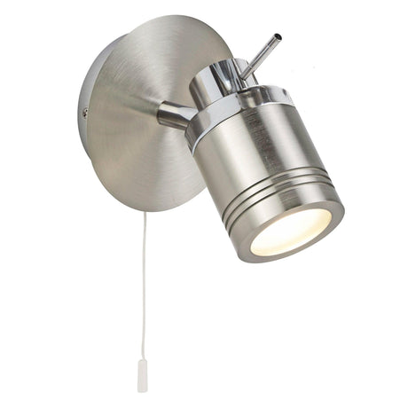 Searchlight - 6601SS - Searchlight Samson Spotlight Wall Light - Satin Silver Metal Search Light Part Number 6601SS