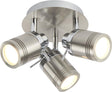 Searchlight - 6603SS - Searchlight Samson 3Lt Round Spotlight - Satin Silver Metal Search Light Part Number 6603SS