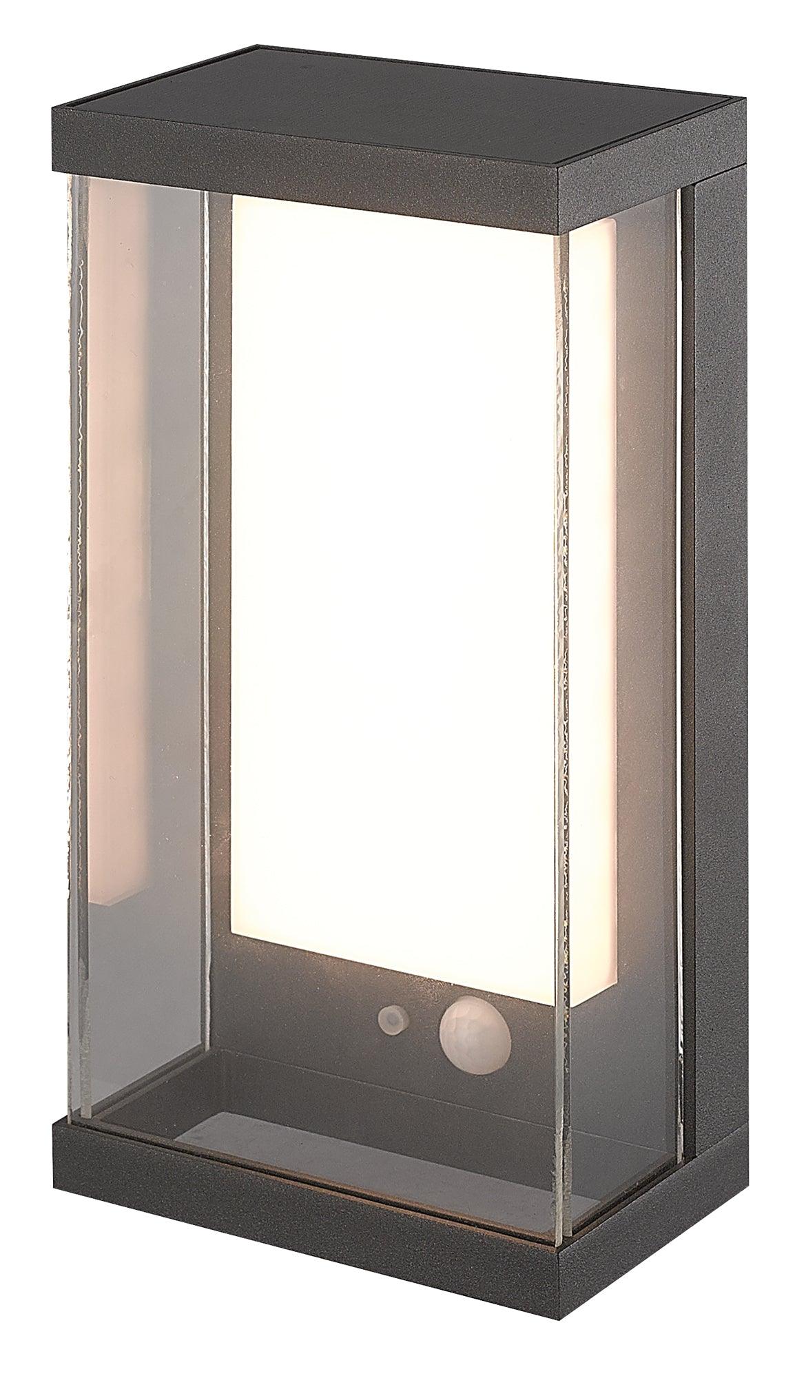 Searchlight - 67419BK - Searchlight Solar Outdoor Wall Light - Black Metal & White Polycarbonate Search Light Part Number 67419BK