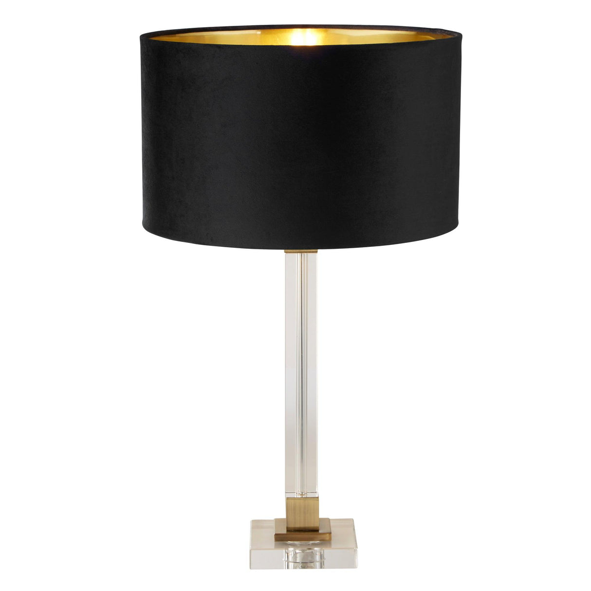 Searchlight - 67521BK - Searchlight Scarborough Table Lamp - Crystal, Brass Metal & Black Velvet Search Light Part Number 67521BK