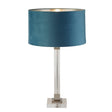 Searchlight - 67521TE - Searchlight Scarborough Table Lamp - Crystal, Satin Nickel & Teal Velvet Search Light Part Number 67521TE