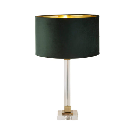 Searchlight - 67522GR - Searchlight Scarborough Table Lamp - Crystal, Brass Metal & Green Velvet Search Light Part Number 67522GR