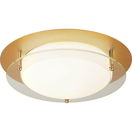 Searchlight - 6830-38GO - Searchlight Bathroom Flush LED Light, 38cm - Gold With Glass Halo Ring Search Light Part Number 6830-38GO