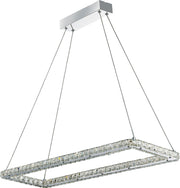 Searchlight - 7012CC - Searchlight Clover Rectangular Pendant - Chrome & Clear Glass Search Light Part Number 7012CC