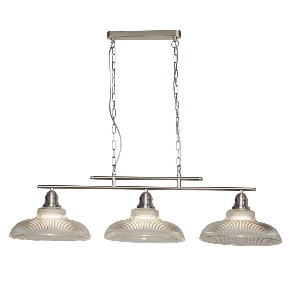 Searchlight - 7183-3SS - Searchlight Bistro III 3Lt Bar Pendant - Satin Silver Metal Search Light Part Number 7183-3SS