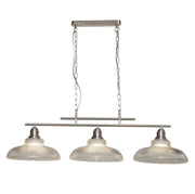 Searchlight - 7183-3SS - Searchlight Bistro III 3Lt Bar Pendant - Satin Silver Metal Search Light Part Number 7183-3SS