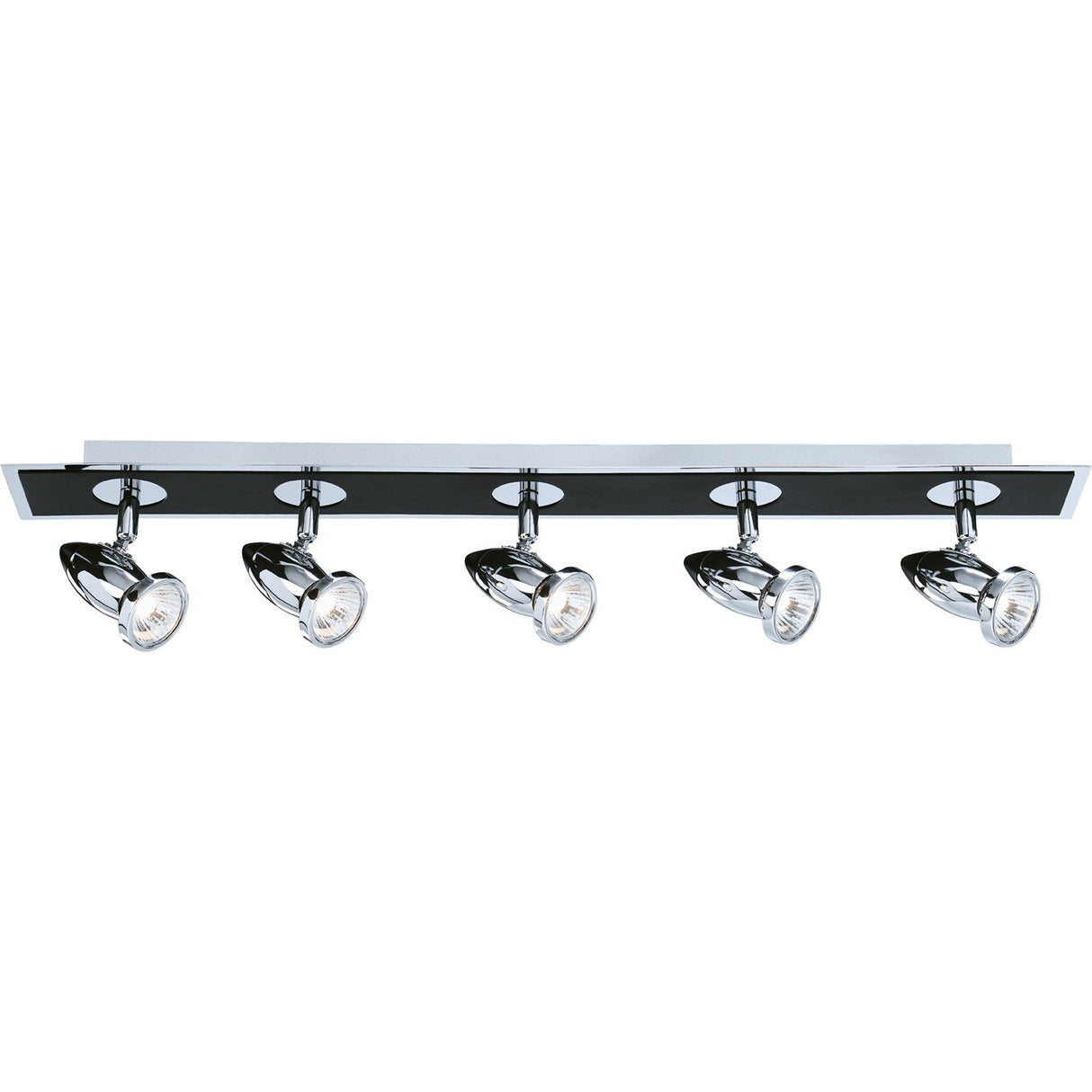 Searchlight - 7495 - Searchlight Comet 5Lt Bar Spotlight - Matt Black & Polished Chrome Search Light Part Number 7495