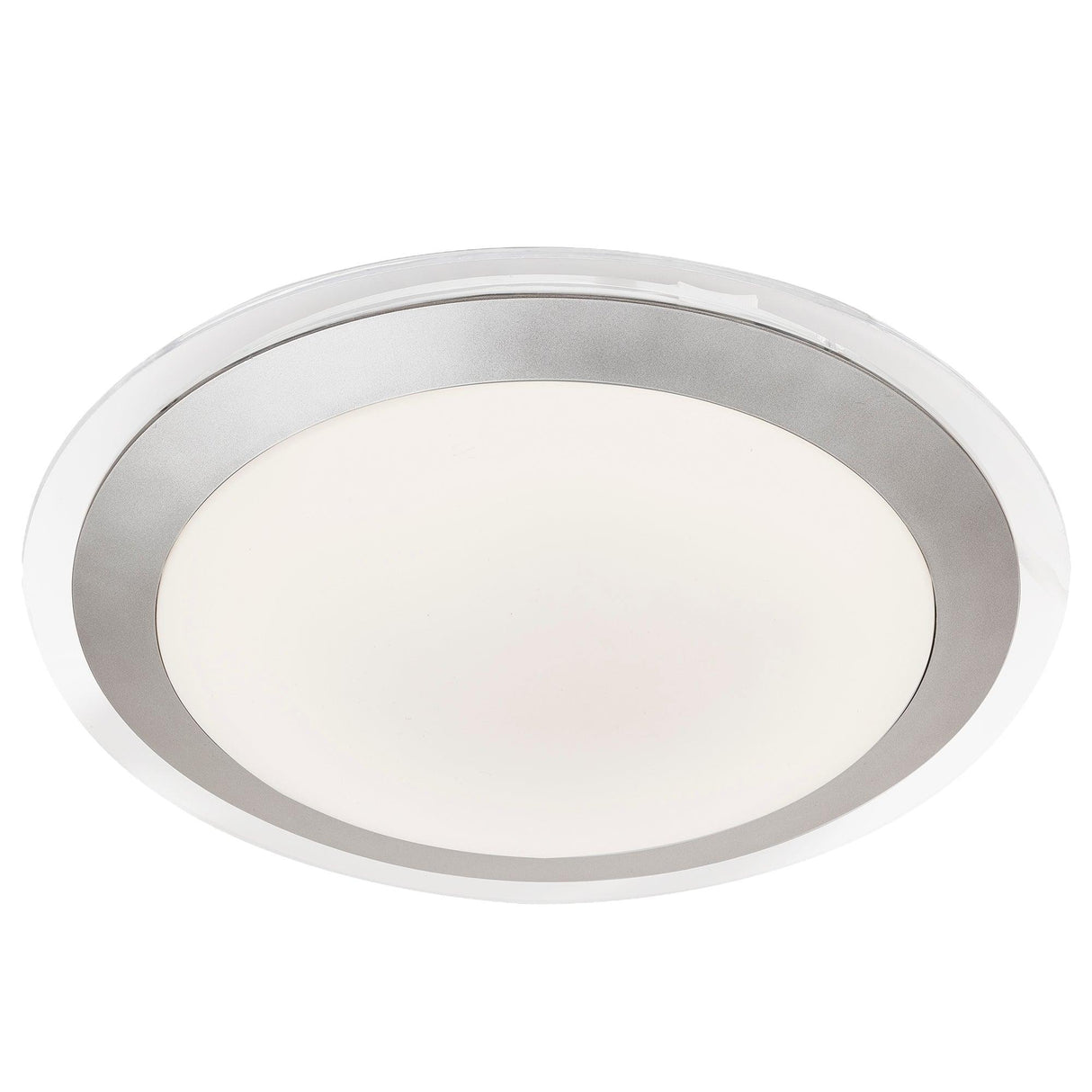 Searchlight - 7684-33SI - Searchlight Chester LED Bathroom Flush - Acrylic & Silver Metal, IP44 Search Light Part Number 7684-33SI