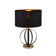 Searchlight - 8072BGO - Searchlight Hazel Table Lamp - Black & Gold Metal & Black Shade Search Light Part Number 8072BGO