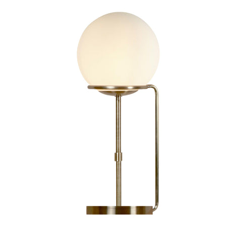 Searchlight - 8092AB - Searchlight Sphere Table Lamp - Antique Brass Metal & Opal Glass Search Light Part Number 8092AB