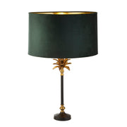 Searchlight - 81211GR - Searchlight Palm Table Lamp - Antique Brass & Black, Green Velvet Shade Search Light Part Number 81211GR