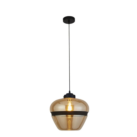 Searchlight - 8131-1CP - Searchlight Meringue Ceiling Pendant - Black Metal & Champagne Glass Search Light Part Number 8131-1CP