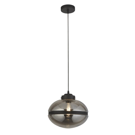 Searchlight - 8131-1SM - Searchlight Meringue Ceiling Pendant - Black Metal & Smoked Glass Search Light Part Number 8131-1SM