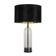 Searchlight - 81710BK - Searchlight Oxford Table Lamp- Glass, Black Metal, Marble & Black Velvet Search Light Part Number 81710BK