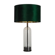 Searchlight - 81711GR - Searchlight Oxford Table Lamp-Glass, Black Metal, Marble & Green Velvet Search Light Part Number 81711GR