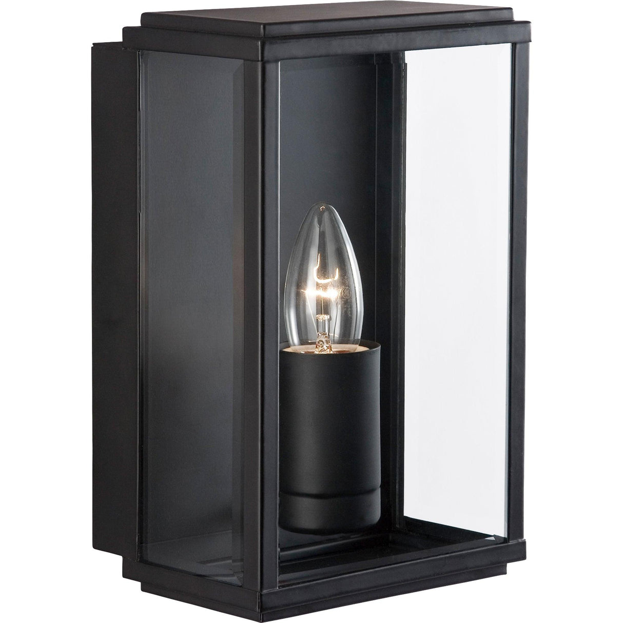 Searchlight - 8204BK - Searchlight Box Outdoor Wall Light - Black Metal & Glass Search Light Part Number 8204BK