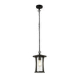 Searchlight - 8476BK - Searchlight Pagoda Pendant - Black Metal & Clear Glass Search Light Part Number 8476BK