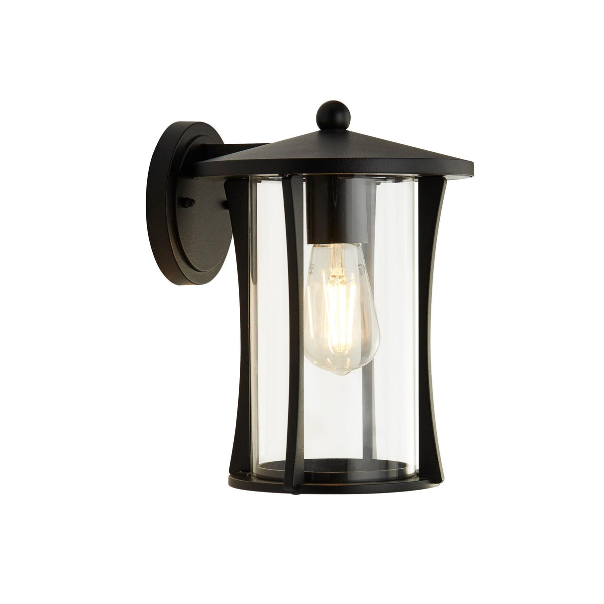 Searchlight - 8477BK - Searchlight Pagoda Outdoor Wall Light- Black Metal & Clear Glass Search Light Part Number 8477BK