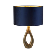 Searchlight - 86531AZ - Searchlight Bucklow Table Lamp- Antique Brass Metal & Navy Velvet Shade Search Light Part Number 86531AZ