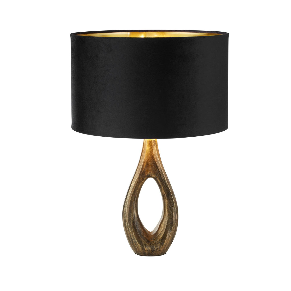 Searchlight - 86531BK - Searchlight Bucklow Table Lamp- Antique Brass Metal & Black Velvet Shade Search Light Part Number 86531BK