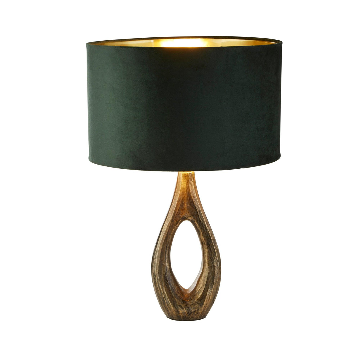 Searchlight - 86531GR - Searchlight Bucklow Table Lamp- Antique Brass Metal & Green Velvet Shade Search Light Part Number 86531GR