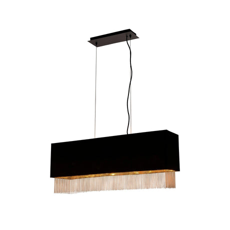 Searchlight - 8724-4BK - Searchlight Fringe 4Lt Ceiling Pendant - Black Shade & Gold Chain Search Light Part Number 8724-4BK