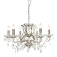 Searchlight - 8736-6SS - Searchlight Paris 6Lt Chandelier - Satin Silver Metal & Clear Crystal Search Light Part Number 8736-6SS