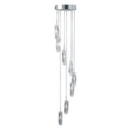 Searchlight - 888-8 - Searchlight Sculptured Ice Multi-Drop Pendant - Chrome & Glass Search Light Part Number 888-8