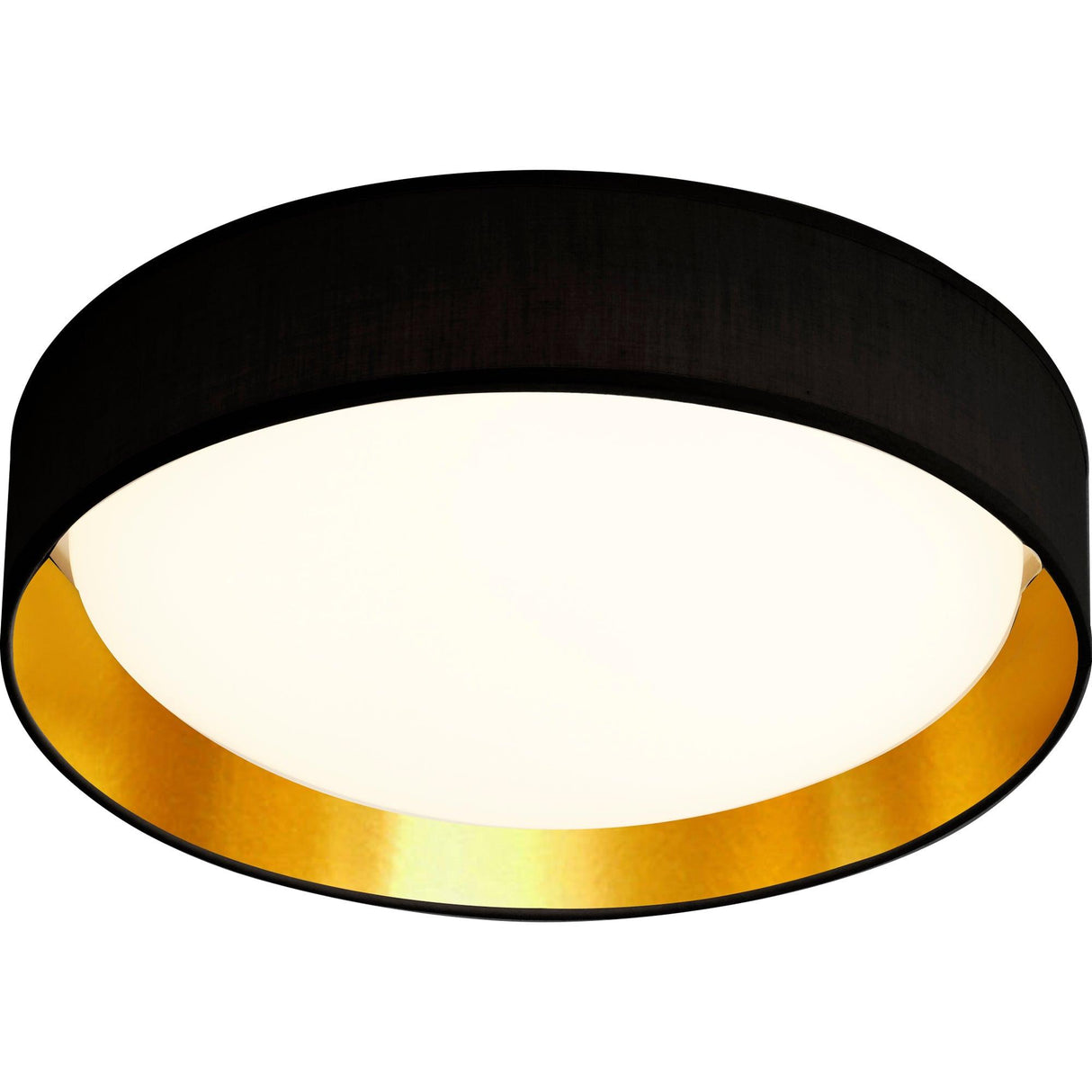 Searchlight - 9371-37BGO - Searchlight Gianna Flush - Black Fabric, Gold Inner & Acrylic Diffuser Search Light Part Number 9371-37BGO