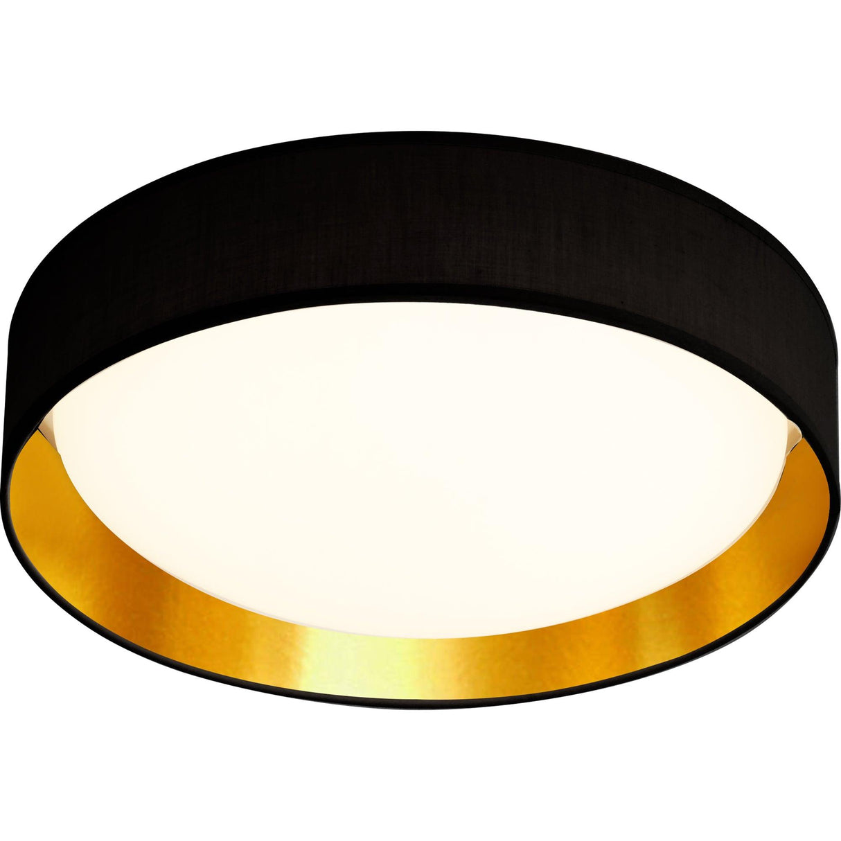 Searchlight - 9371-50BGO - Searchlight Gianna Flush - Black Fabric, Gold Inner & Acrylic Diffuser Search Light Part Number 9371-50BGO