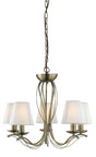 Searchlight - 9825-5AB - Searchlight Andretti 5Lt Pendant-Antique Brass & Ivory String Fabric Search Light Part Number 9825-5AB