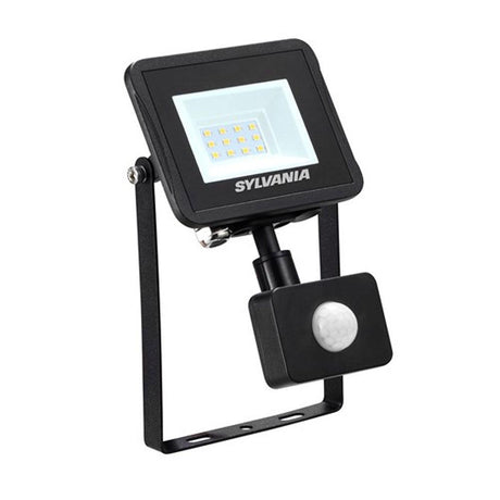 Sylvania - FL-CP-50129 SYL - Sylvania 50129 Integrated Start LED IP54 Floodlight with PIR Black 10W 3000K Exterior Floodlights Light Fittings