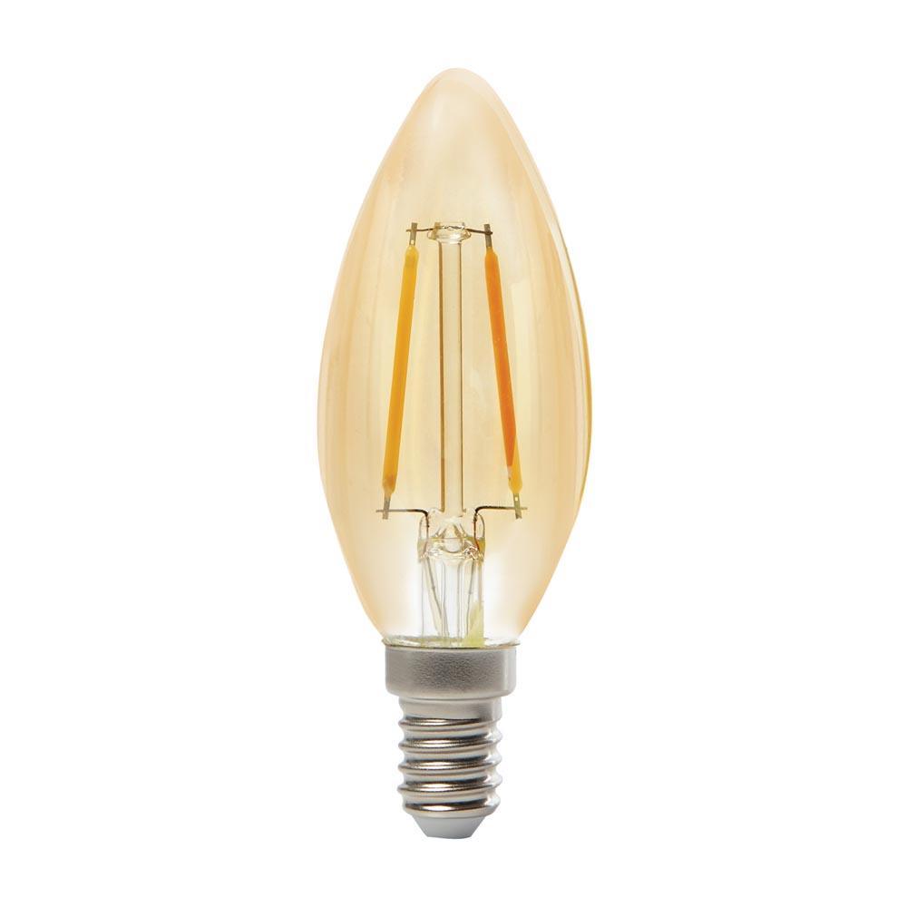 Sylvania - FL-CP-LCND2.3SESGVWW SYL - Sylvania LED Candle 2.3W E14 Small Edison Screwed Cap 827 2,400K Gold